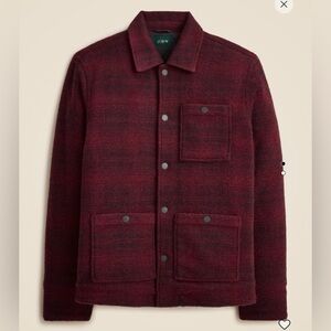 J Crew Red Wool Jacket in Cabernet Fudge NWOT